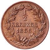 سکه 1/2 کروزر فردریش ویلهلم لودویگ از بادن