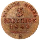 سکه 3 فینیگ کارل فردریش از ساکس-وایمار-آیزناخ
