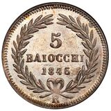 سکه 5 بایوکی گریگوری شانزدهم