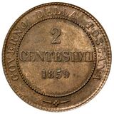 سکه 2 سنتسیمو ویکتور امانوئل دوم