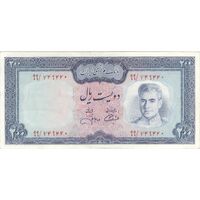 اسکناس 200 ریال (آموزگار - جهانشاهی) - تک - AU55 - محمد رضا شاه