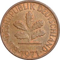سکه 1 فینیگ 1971G جمهوری فدرال - EF45 - آلمان