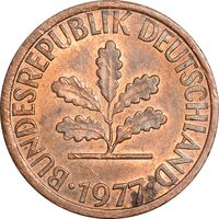 سکه 1 فینیگ 1977F جمهوری فدرال - AU50 - آلمان