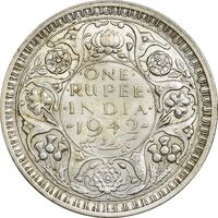 سکه 1 روپیه 1942 جرج ششم - AU55 - هند