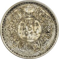 سکه 1 روپیه 1943 جرج ششم - AU50 - هند