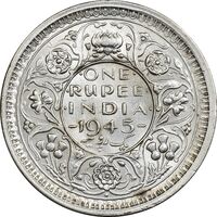 سکه 1 روپیه 1945 جرج ششم - MS62 - هند