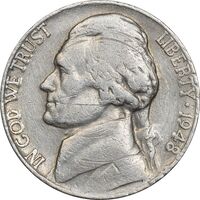 سکه نیکل 5 سنت 1948 جفرسون - VF35 - آمریکا