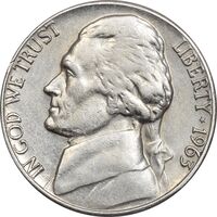 سکه 5 سنت 1963 جفرسون - EF45 - آمریکا