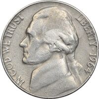 سکه 5 سنت 1964 جفرسون - VF30 - آمریکا