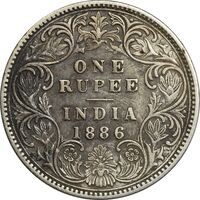 سکه 1 روپیه 1886 ویکتوریا - EF40 - هند