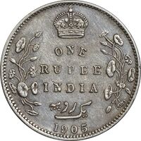 سکه 1 روپیه 1905 ادوارد هفتم - VF35 - هند