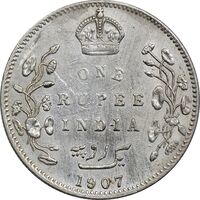 سکه 1 روپیه 1907 ادوارد هفتم - VF35 - هند