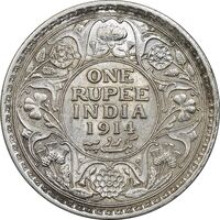سکه 1 روپیه 1914 جرج پنجم - AU58 - هند