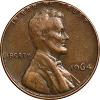 سکه 1 سنت 1964 لینکلن - EF40 - آمریکا