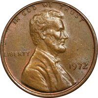 سکه 1 سنت 1972 لینکلن - EF45 - آمریکا