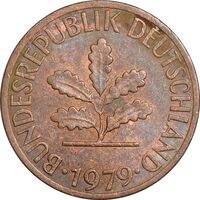 سکه 1 فینیگ 1979J جمهوری فدرال - AU50 - آلمان