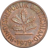 سکه 1 فینیگ 1979F جمهوری فدرال - EF45 - آلمان