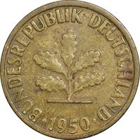 سکه 5 فینیگ 1950G جمهوری فدرال - EF40 - آلمان