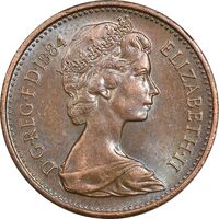 سکه 1 پنی 1984 الیزابت دوم - AU58 - انگلستان