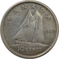 سکه 10 سنت 1960 الیزابت دوم - EF40 - کانادا