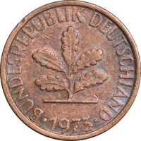 سکه 1 فینیگ 1973D جمهوری فدرال - EF45 - آلمان