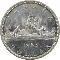 سکه 1 دلار 1965 الیزابت دوم - MS61 - کانادا