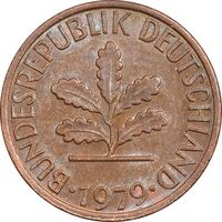 سکه 1 فینیگ 1979F جمهوری فدرال - AU55 - آلمان