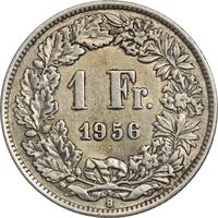 سکه 1 فرانک 1956 دولت فدرال - EF40 - سوئیس