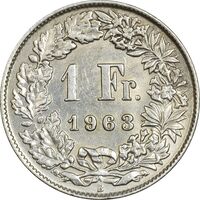 سکه 1 فرانک 1963 دولت فدرال - EF45 - سوئیس