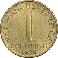 سکه 1 شیلینگ 1986 جمهوری دوم - AU58 - اتریش