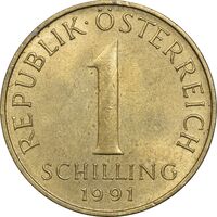 سکه 1 شیلینگ 1991 جمهوری دوم - MS61 - اتریش