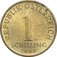 سکه 1 شیلینگ 1992 جمهوری دوم - MS61 - اتریش