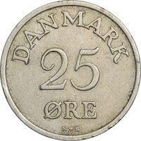 سکه 25 اوره 1953 فردریک نهم - EF45 - دانمارک