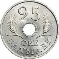 سکه 25 اوره 1967 فردریک نهم - MS61 - دانمارک