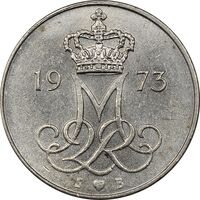 سکه 10 اوره 1973 مارگرته دوم - MS61 - دانمارک