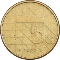 سکه 5 گلدن 1989 بئاتریکس - EF45 - هلند