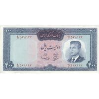 اسکناس 200 ریال (بهنیا - سمیعی) - تک - AU53 - محمد رضا شاه
