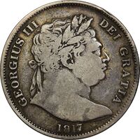 سکه 1/2 کرون 1817 جرج سوم - VF25 - انگلستان