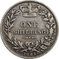 سکه 1 شیلینگ 1884 ویکتوریا - VF35 - انگلستان