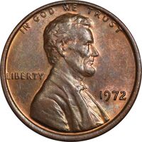 سکه 1 سنت 1972 لینکلن - AU55 - آمریکا