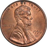سکه 1 سنت 1996 لینکلن - MS63 - آمریکا