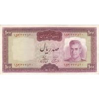 اسکناس 100 ریال (آموزگار - فرمان فرماییان) نوشته قرمز - تک - EF45 - محمد رضا شاه
