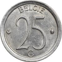 سکه 25 سانتیم 1971 بودئون یکم (نوشته آلمانی) - MS61 - بلژیک