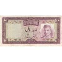 اسکناس 100 ریال (آموزگار - سمیعی) نوشته سیاه - تک - EF45 - محمد رضا شاه