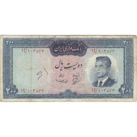 اسکناس 200 ریال (بهنیا - سمیعی) - تک - VF20 - محمد رضا شاه