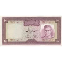 اسکناس 100 ریال (آموزگار - سمیعی) - تک - AU55 - محمد رضا شاه