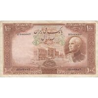 اسکناس 100 ریال پشت فارسی (شماره لاتین) - تک - VF35 - رضا شاه
