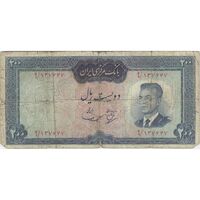 اسکناس 200 ریال (بهنیا - سمیعی) - تک - F12 - محمد رضا شاه