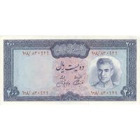 اسکناس 200 ریال (آموزگار - جهانشاهی) - تک - AU58 - محمد رضا شاه