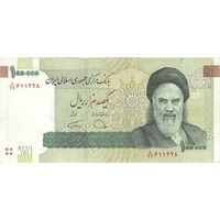 اسکناس 100000 ریال (ارور فیلیگران وارو) - AU58 - جمهوری اسلامی